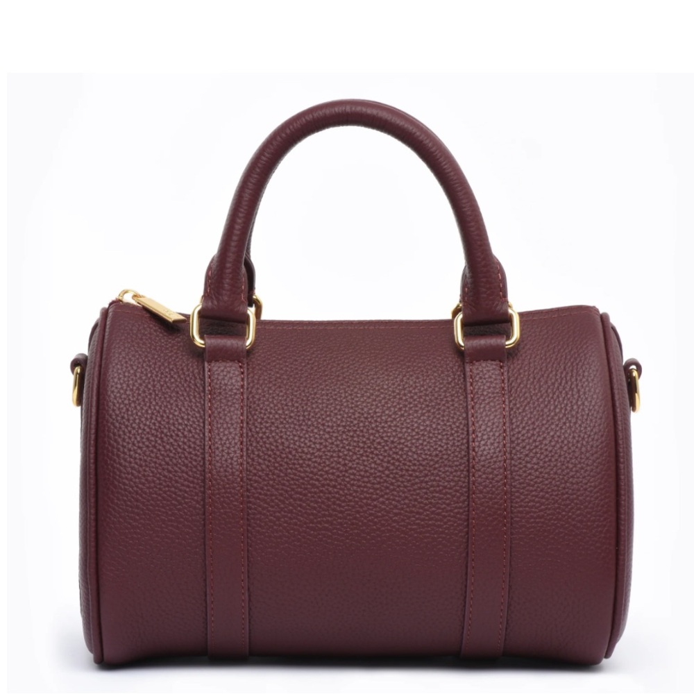 DUYP BURGUNDY GRAINED LEATHER - MINI BOSTON BAG